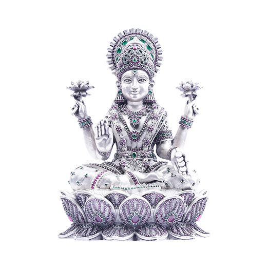92.5 Silver Lotus Laxmiji Idol  – Certified Silver  for Diwali & Gifting